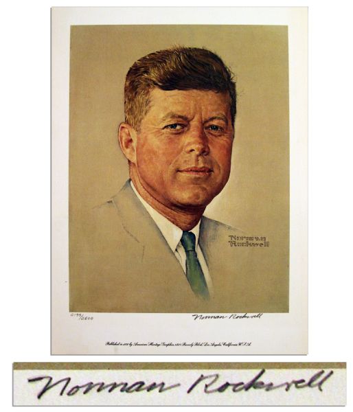 Norman Rockwell Limited Edition Lithograph of President John F. Kennedy -- Signed by Norman Rockwell