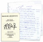 Arthur Ashe Handwritten Draft of a Speech on Black Youth From the End of His Life -- With a Program From The Event -- ...many are willing to write [young black men] off...they are so wrong...