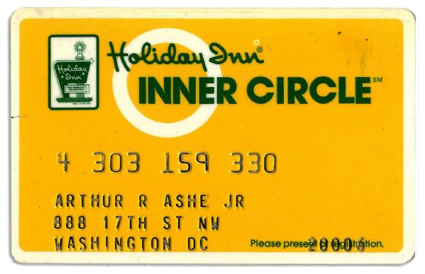 Arthur Ashe's Personal Holiday Inn Card 