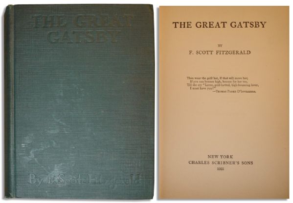 ''The Great Gatsby'' -- First Edition, First Printing of F. Scott Fitzgerald's Legendary Novel