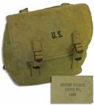 John Waynes Personally Owned U.S. Army Field Bag From the Hit 1968 Film He Directed and Starred In, The Green Berets