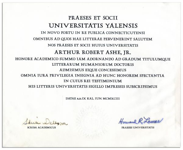 Arthur Ashe's Posthumous Degree From Yale