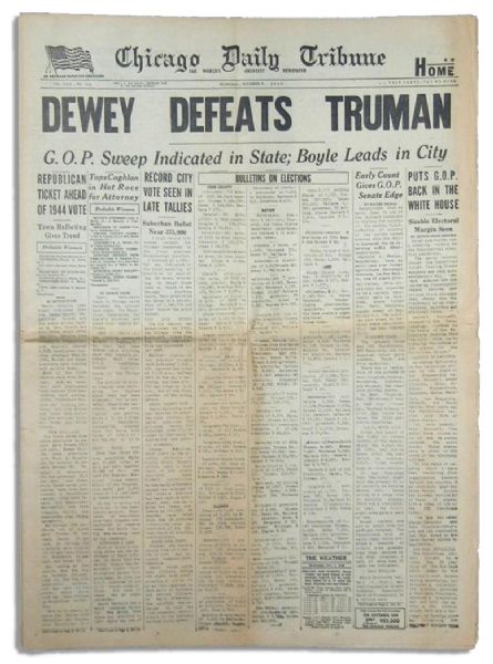 The Most Famous Newspaper Mistake of All Time -- ''Dewey Defeats Truman''