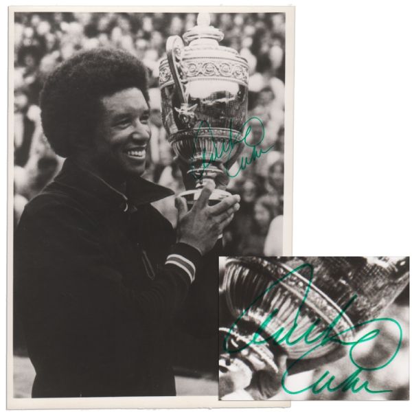 Arthur Ashe Signed Wimbledon Photo