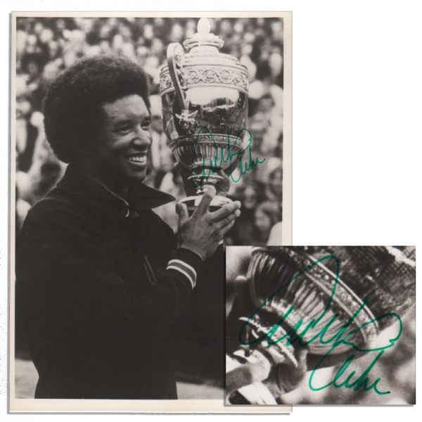 Arthur Ashe Signed Wimbledon Photo