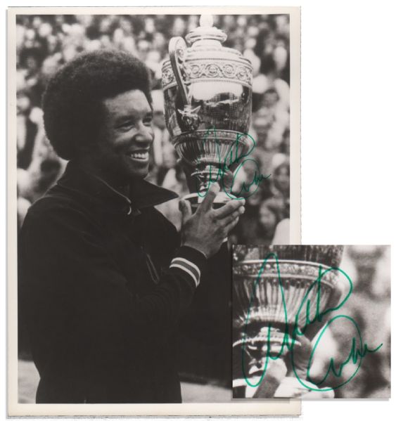 Arthur Ashe Signed Wimbledon Photo