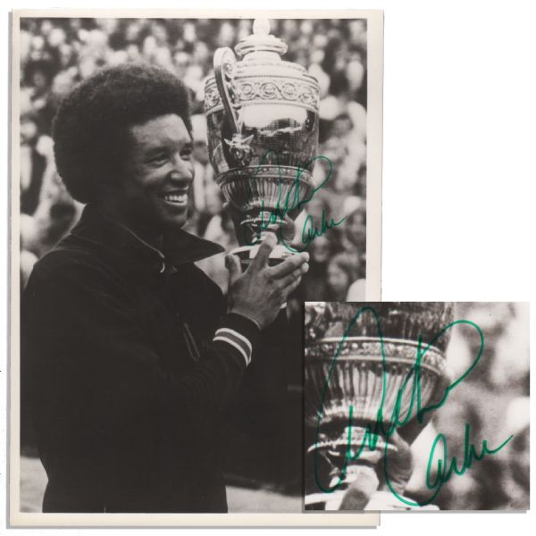 Arthur Ashe Signed Wimbledon Photo