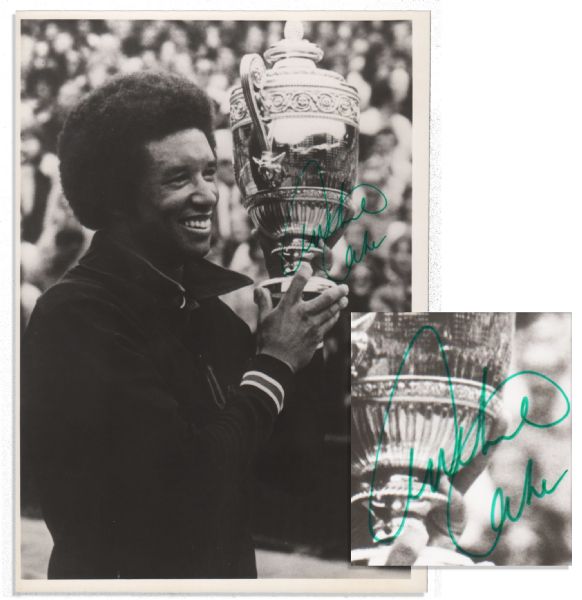 Arthur Ashe Signed Wimbledon Photo