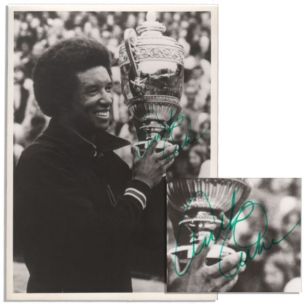 Arthur Ashe Signed Wimbledon Photo