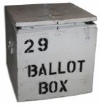 Rare Palm Beach, FL 2000 Election Ballot Box -- Approximately 14.5 x 14.5 x 18, Weighs Almost 20 Pounds -- Numbered Box