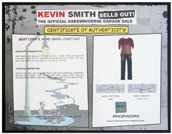 Ben Affleck Screen-Worn Costume From the Climactic Ending of ''Dogma'' -- With Kevin Smith COA
