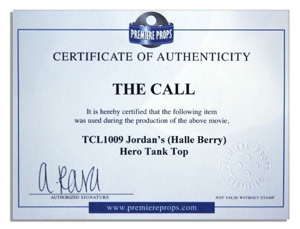 Halle Berry Screen-Worn Tank Top From Thriller ''The Call''