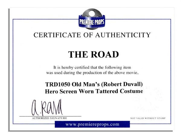 Robert Duvall Screen-Worn Tattered Wardrobe From Post-Apocalyptic Drama ''The Road''
