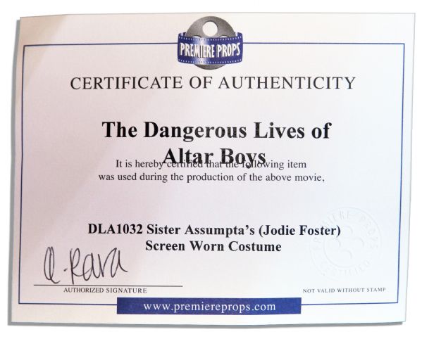 Jodie Foster Screen-Worn Nun Wardrobe From Comedy ''The Dangerous Lives of Altar Boys''