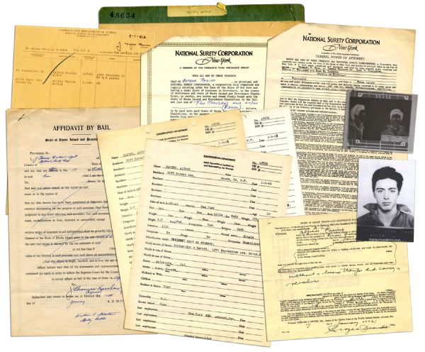 Al Pacino 1961 Official Arrest Record and Mugshot -- Arrested in 1961 in Rhode Island at the Age of 20 For Possession of a Concealed Weapon
