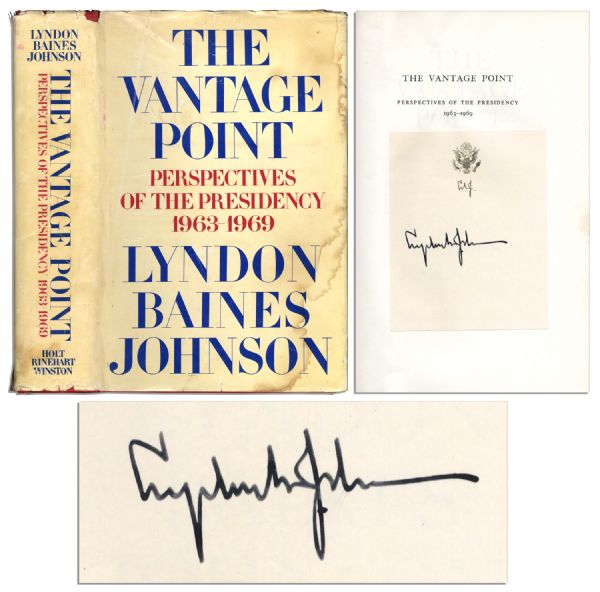 Lyndon B. Johnson First Edition Signed Memoir The Vantage Point