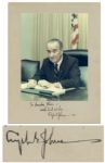 President Lyndon Johnson Signed 11 x 14 Photo Display
