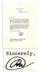 President Nixon Letter Signed During Watergate -- ...It is my intention to remain on the job and perform my duties in the best fashion possible... -- 20 February 1974