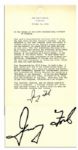 Gerald Ford Signed Endorsement as President -- ...If we had more members of Congress like Bill Young, we would not be faced with the inflation we now have...