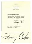 Jimmy Carter Typed Letter Signed as President -- ...Ive asked the State Department to consider your views on our foreign aid program...