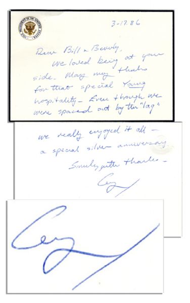 George H.W. Bush Autograph Letter Signed as Vice President -- ...We loved being at your side...Even though we were spaced out by the lag...