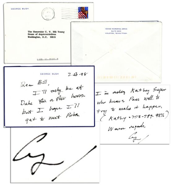 George H.W. Bush Autograph Letter Signed -- ...Ill only be at Duke for a few hours...