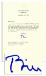 Bill Clinton Typed Letter Signed -- Dated 15 December 2000, the Last Month of His Presidency