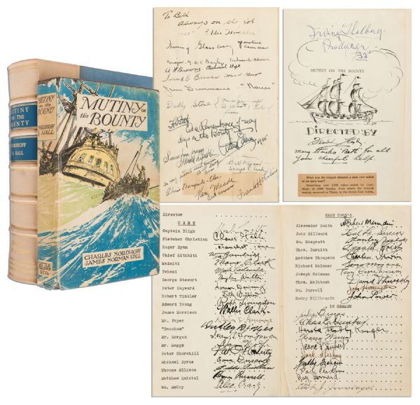 Mutiny on the Bounty Signed by the Best Picture Cast & Crew -- More Than 70 Signatures -- Producer Irving Thalberg, Director Frank Lloyd, Charles Laughton, Clark Gable, Francot Tone & More