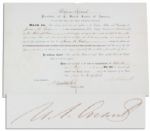Ulysses S. Grant 1869 Postmaster Appointment Signed U.S. Grant as President