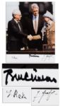 Bill Clinton, Yassir Arafat & Yitzhak Rabin Signed 8 x 10 Photo -- Pictured at the Signing of the Middle East Peace Accords at The White House in 1993