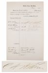 Chester Arthur New York Customs Receipt Signed -- ...accruing to us...in the matter of Cigars... -- May 1875
