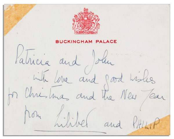 Queen Elizabeth II Autograph Note Signed With Nickname Lilibet on Buckingham Palace Card -- ...With love and good wishes...