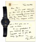 George H.W. Bush Custom-Made Personally Owned Watch -- George Bush in Gilt at 6:00
