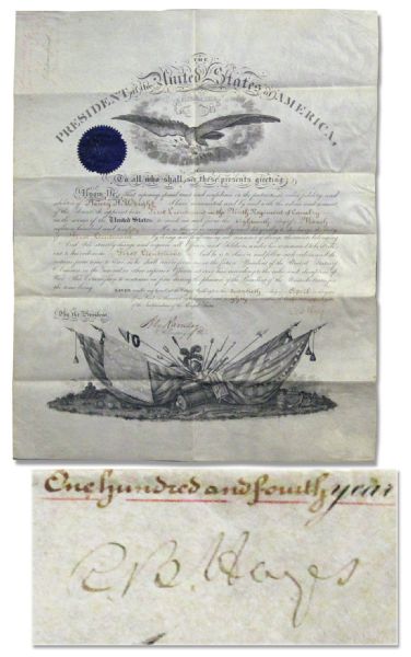 President Rutherford B. Hayes Signed Military Commission -- 20 April 1880