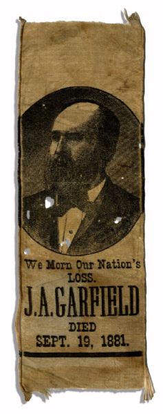 Assassinated President James A. Garfield Memorial Ribbon 
