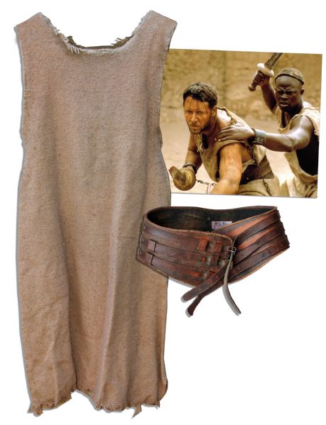 Russell Crowe's Own Gladiator Costume Worn in the Modern Classic ''Gladiator'' -- Film Won Five Academy Awards Including Best Actor, Best Film & Best Costume Designer