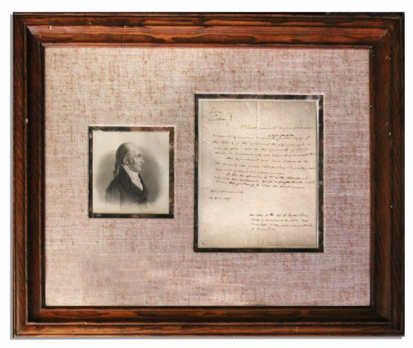 Aaron Burr 1827 Autograph Document Signed -- Regarding the Well-Known Eden Family Financial Case to Which Burr Served Counsel