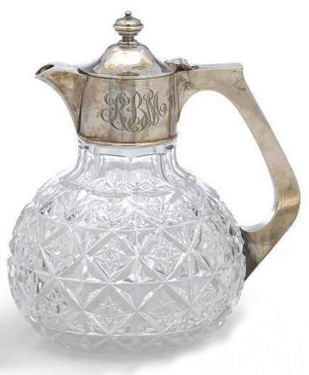 Milton Berle Silver & Cut Glass Pitcher