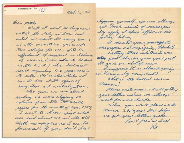 Lee Harvey Oswald Autograph Letter Signed to His Mother From the U.S.S.R. -- ...[send] the Ft. Worth papers for the month of November 1959, I want to know just what was said about me...