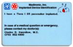 Milton Berles Pacemaker Card