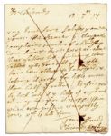 Rare William Penn 1697 Autograph Letter Signed -- ''...it is oppression when even justice is unjustly done...''