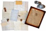 9th NY Artilleryman Lot Including Minie Ball That Hit Him at Cold Harbor -- Soldier Also Records Lees First Raid of Gettysburg Campaign in June 1863 -- ...The rebs tried to make a raid into...