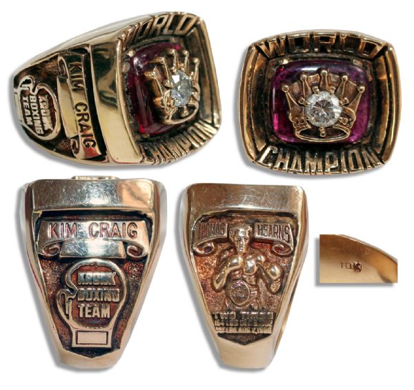 Thomas Hearns World Champion Boxing Diamond Ring -- With 1/2 Carat Diamond at Center