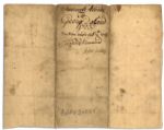 Salem Witch Trials Participant Stephen Sewall 1723 Document Signed -- Clerk for the Infamous Court That Conducted the Worst of the Deadly Colonial Witch-Hunt Trials