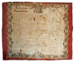 Unique Declaration of Independence 1876 Centennial Decorative Printed on Cloth