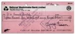 George Harrison Signed Check -- Dated November 1972 at the Creative Height of His Solo Career