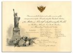 1886 Statue of Liberty Inauguration Ticket, Designed by Tiffany & Co. -- Enlightening The World