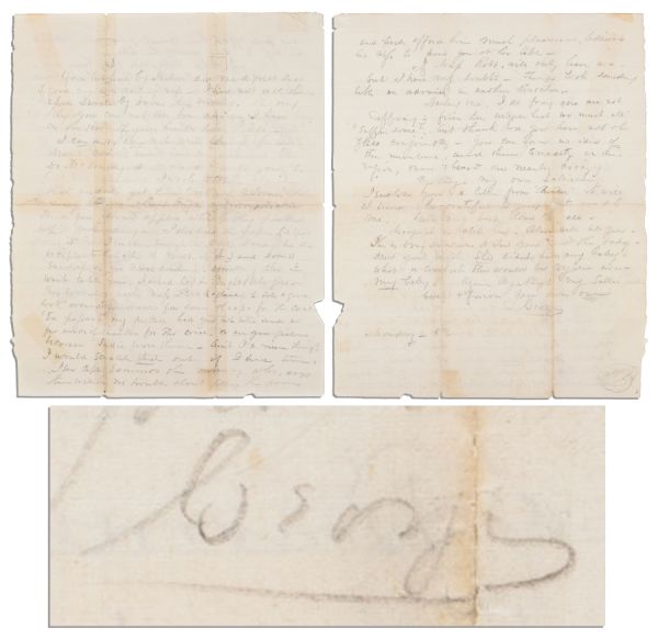 Confederate General George Pickett 1864 Autograph Letter Signed, Disparaging Robert E. Lee -- ...If Mass Robt. [Robert E. Lee] will only leave us but I have my doubts...
