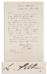 Confederate General Leonidas Polk Civil-War Dated Autograph Letter Signed, to General John C. Breckenridge -- ...I thought myself very explicit in asking...