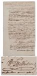 Declaration of Independence Signer William Williams Autograph Note Signed